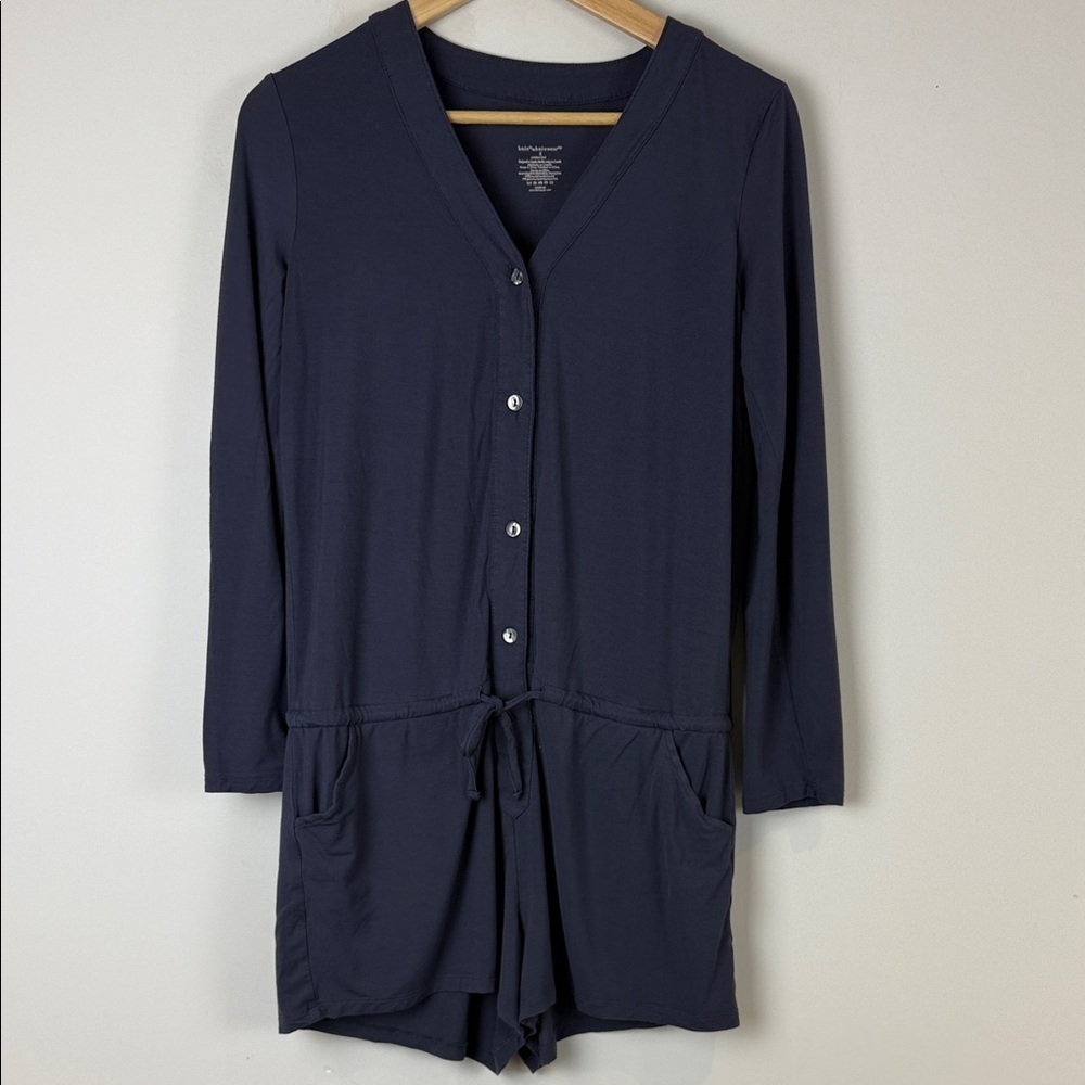 Knix Navy Button-Up Romper Size Small